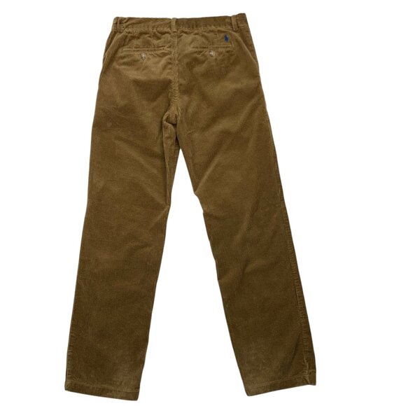 Polo Ralph Lauren Boys Corduroy Pant 14 Brown Flat Front Straight Leg Fall BTS - Picture 2 of 13